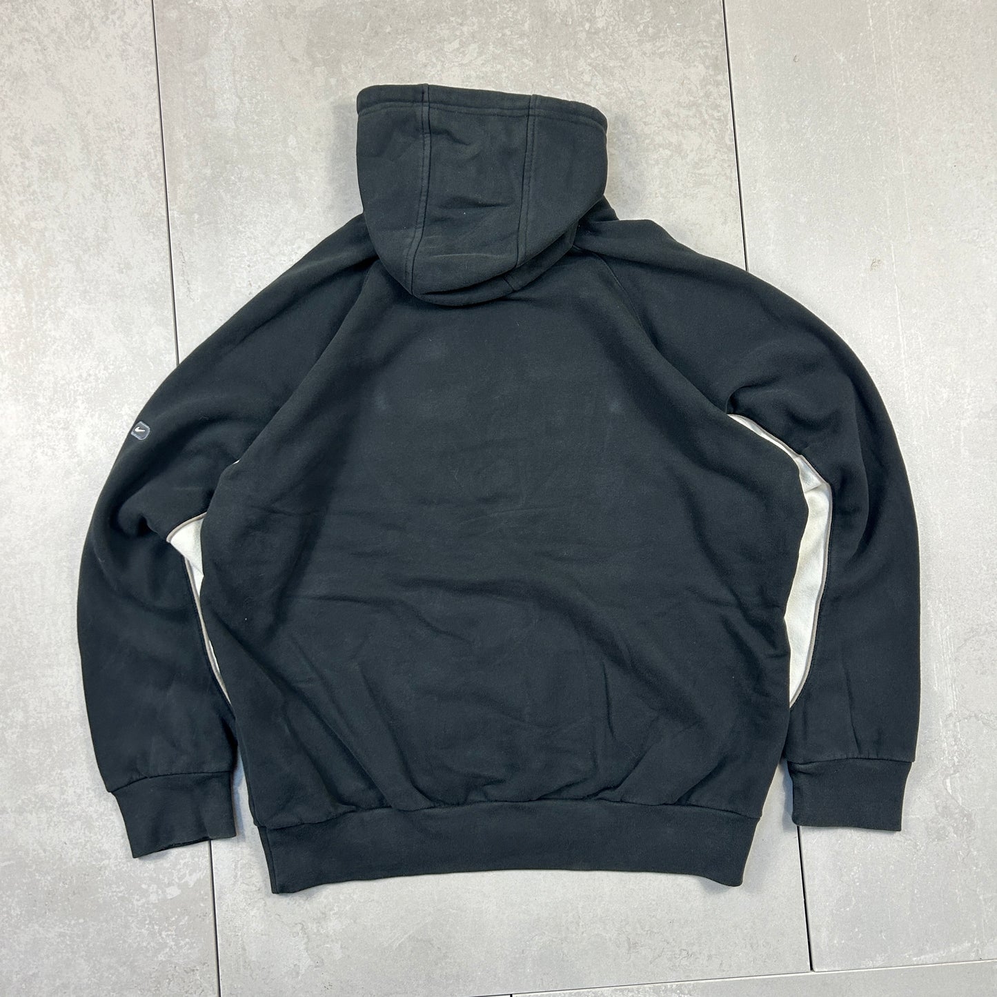 Vintage 00s Nike Swoosh Embroidered Black Hoodie Sweatshirt - L