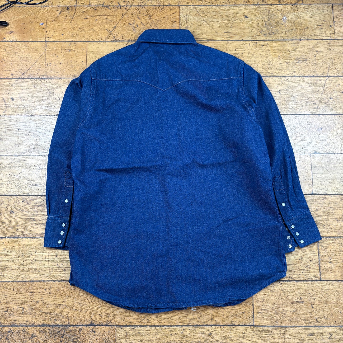 Vintage Carhartt Denim Western Workwear Blue Shirt - XL