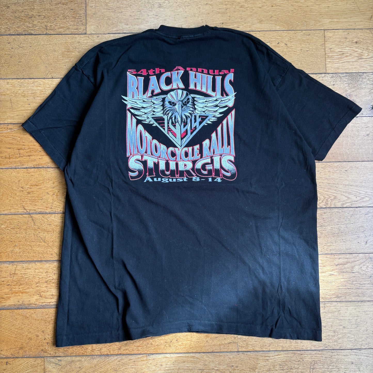 Vintage 1994 Motorbike Single Stitch Black Graphic T-Shirt - 3XL