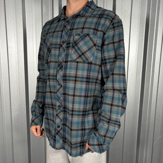 Oneill Blue Check Plaid Flannel Shirt - XL