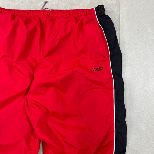 Vintage Reebok Red Baggy Tracksuit Sweatpants Track Pants Bottoms - XL