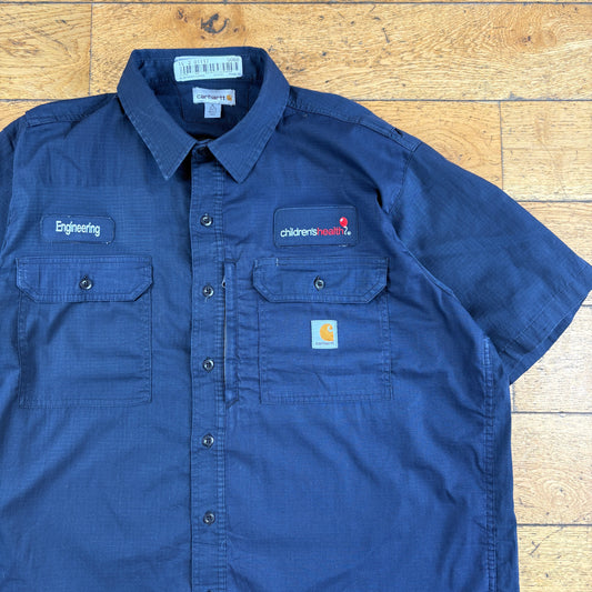Vintage Carhartt Navy Workwear Short Sleeve Shirt - XL