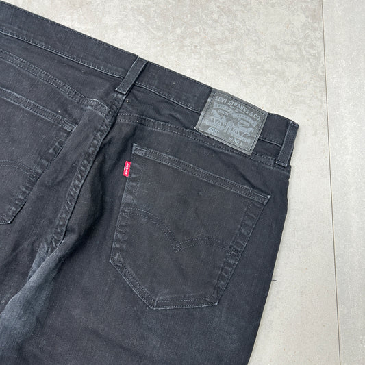 Vintage Levis 505 Black Baggy Denim Shorts - 36