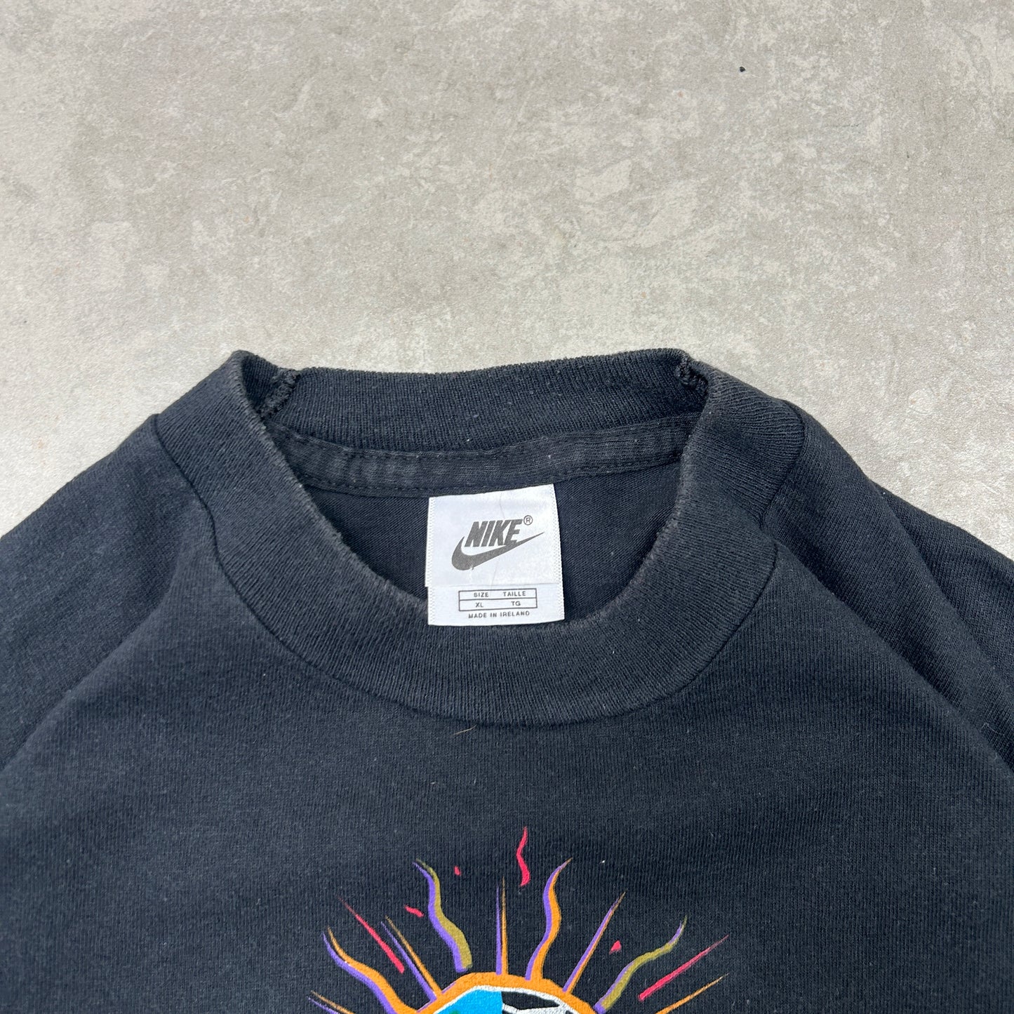 Vintage 1994 Nike Black Football Single Stitch Graphic T-Shirt - XL