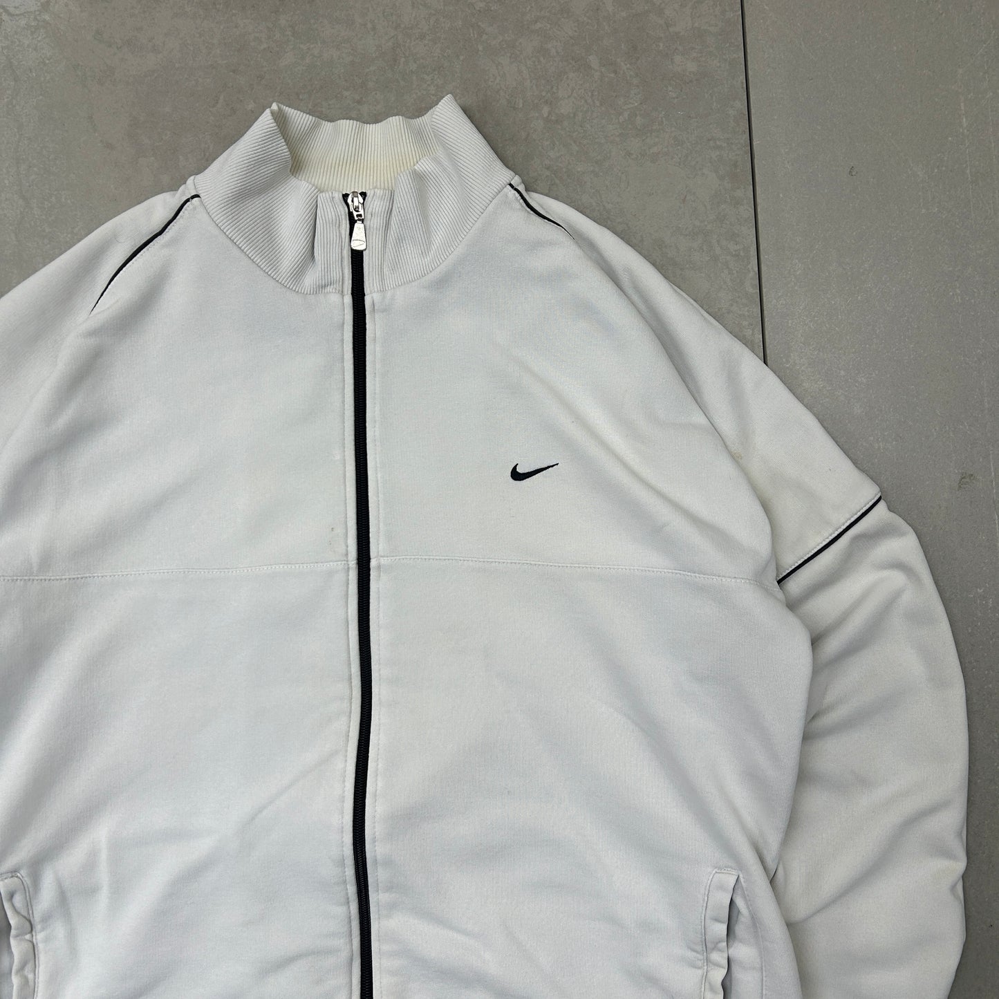 Vintage Nike White Tracksuit Track Shell Windbreaker Jacket - XL