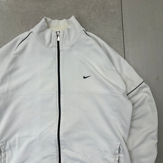 Vintage Nike White Tracksuit Track Shell Windbreaker Jacket - XL