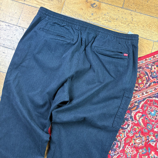 Vintage Levis Black Elasticated Jogger Trousers - 42