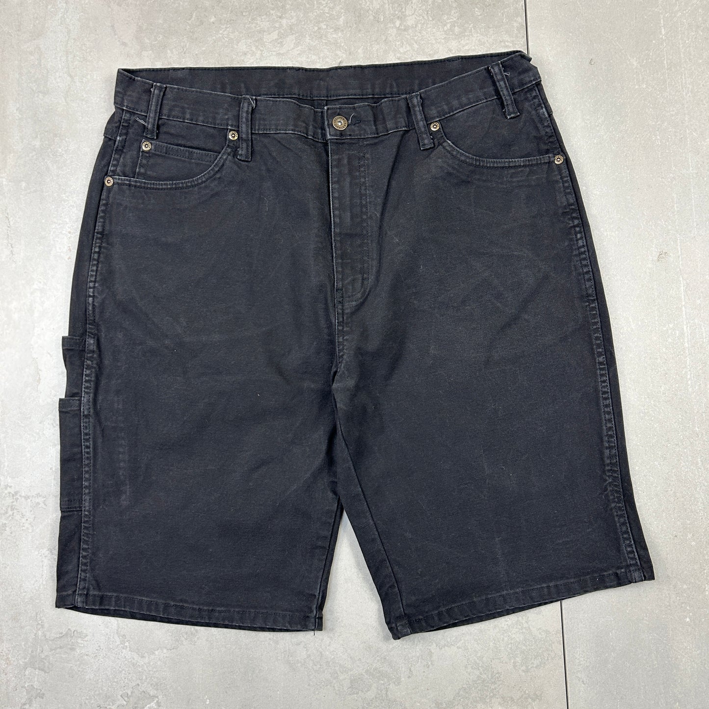 Vintage Dickies Workwear Carpenter Baggy Black Shorts - 38