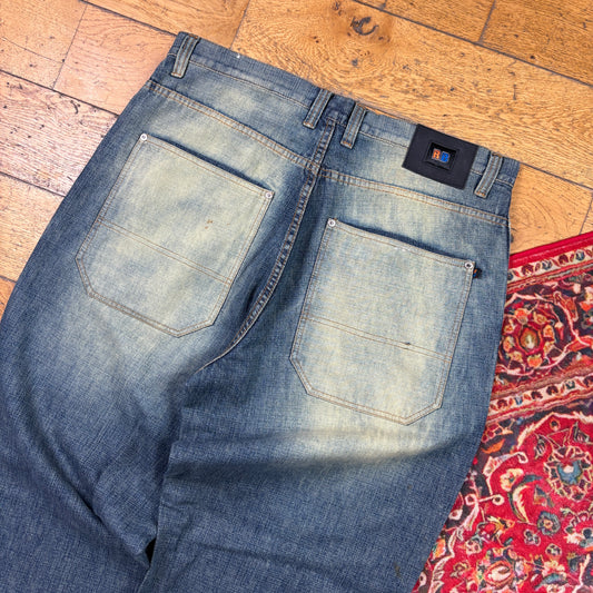 Vintage Blue Y2K Hip Hop Baggy Jeans - 36