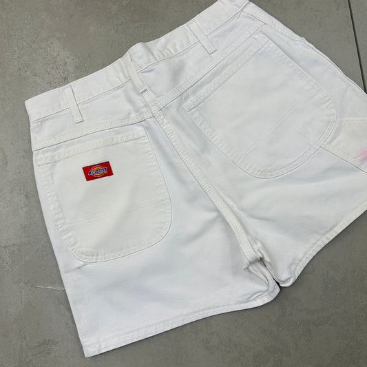 Vintage Dickies Womens Workwear Carpenter White Baggy Shorts - Size 10