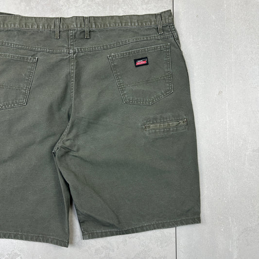 Vintage Dickies Workwear Carpenter Baggy Khaki Green Shorts - 42