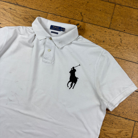 Vintage Ralph Lauren Big Pony White Polo T-Shirt - XL