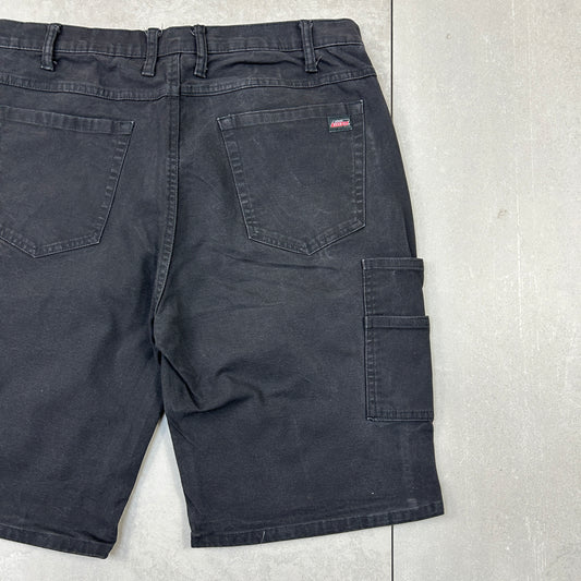 Vintage Dickies Workwear Carpenter Baggy Black Shorts - 38