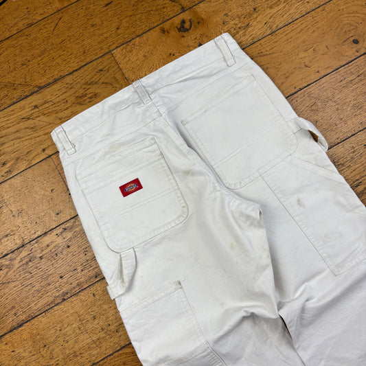Vintage Dickies White Workwear Carpenter Baggy Trousers - 30
