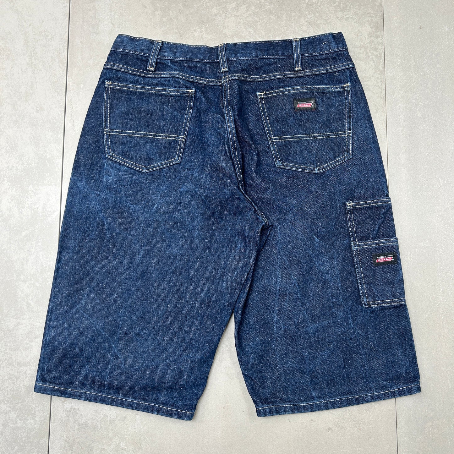 Vintage Dickies Workwear Carpenter Blue Baggy Shorts - 34