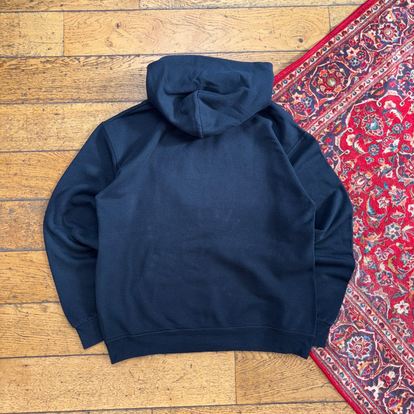Vintage Thrasher Black Flames Skate Hoodie Sweatshirt - M
