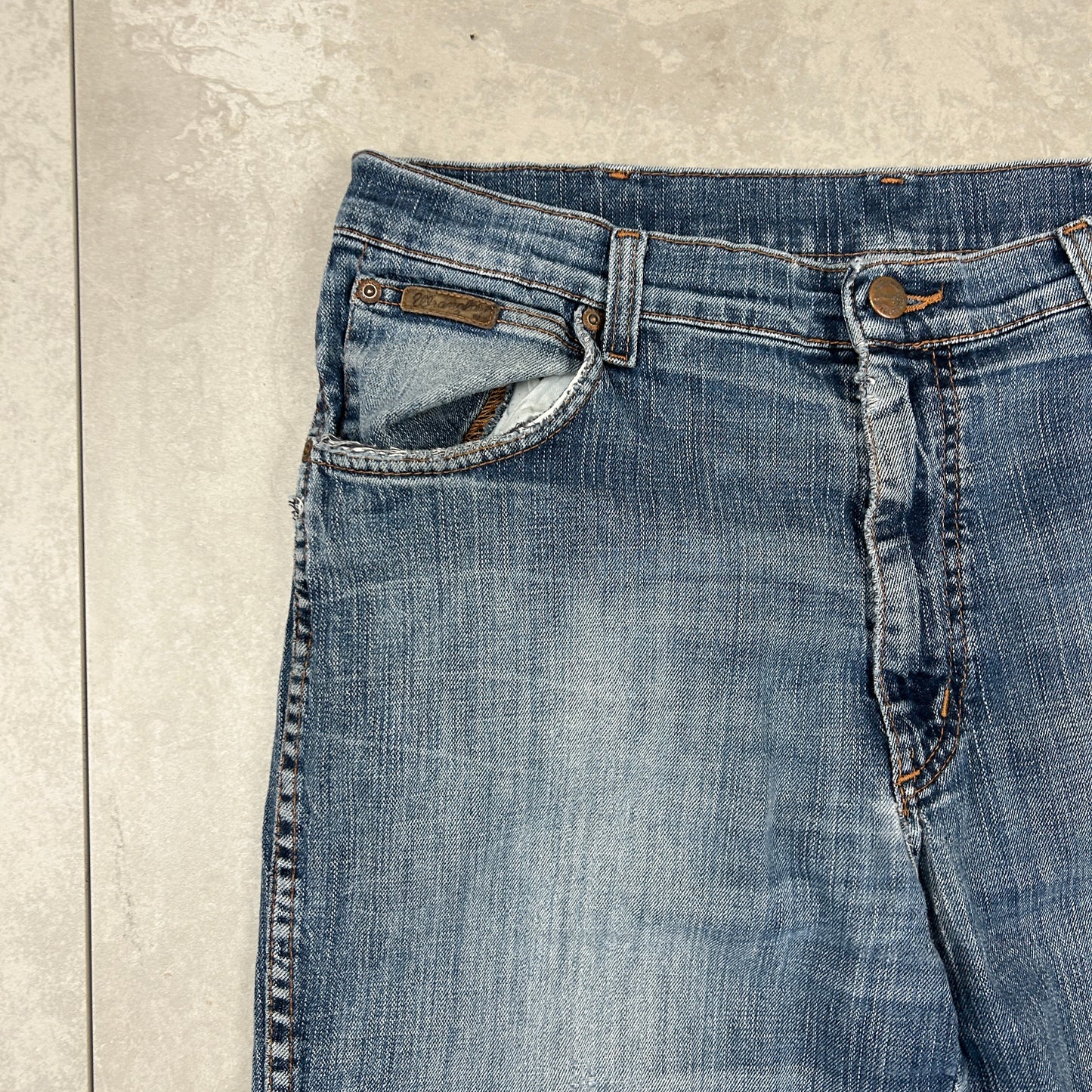 Vintage Wrangler Blue Straight Denim Workwear Jeans - 36