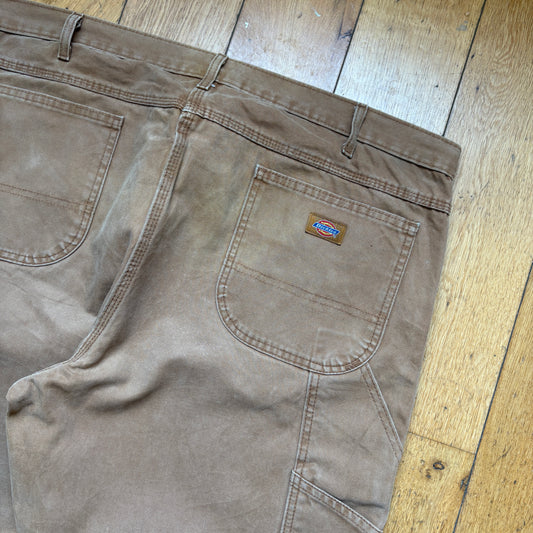 Vintage Dickies Workwear Brown Carpenter Baggy Trousers - 44
