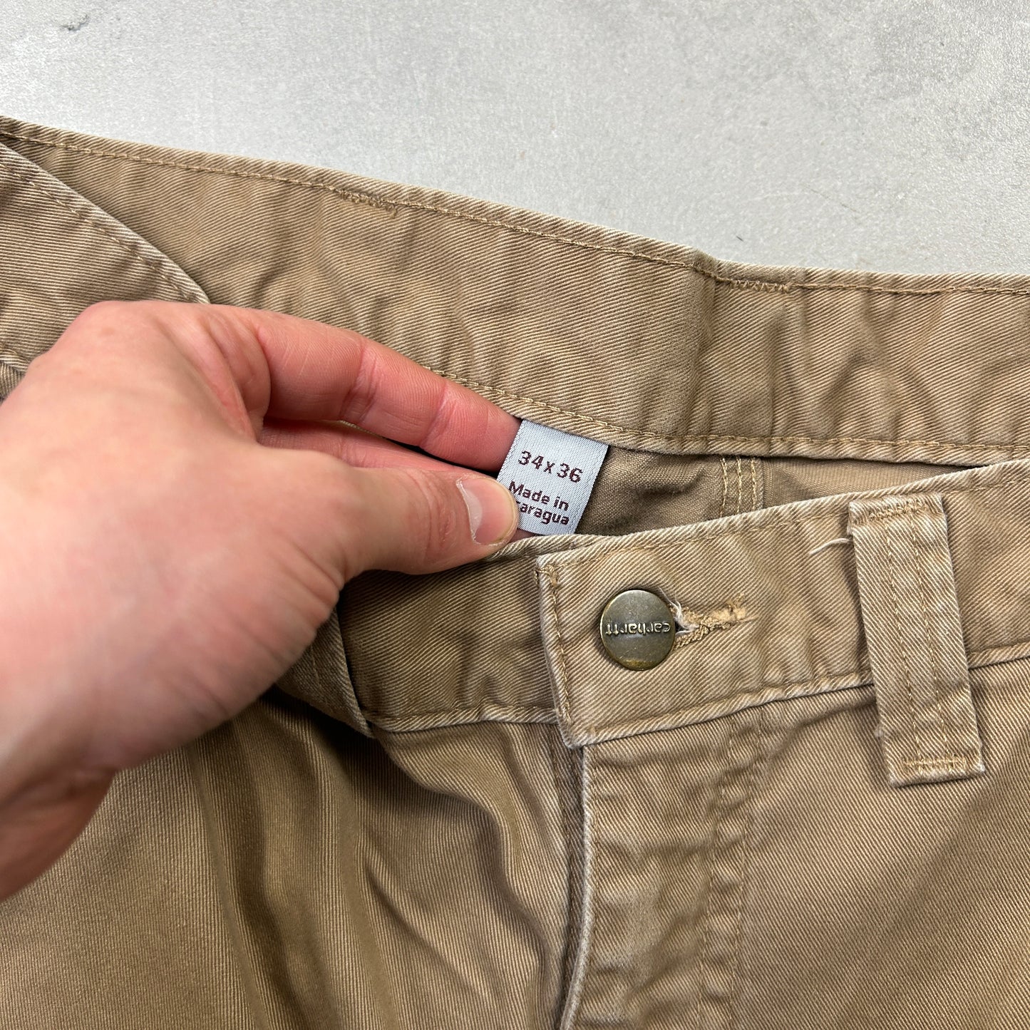 Vintage Carhartt Brown Workwear Carpenter Baggy Trousers - 34