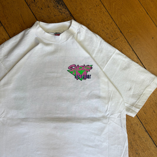 Vintage 90s Smoke'M Motorbike Racegear White Single Stitch Graphic T-Shirt - S