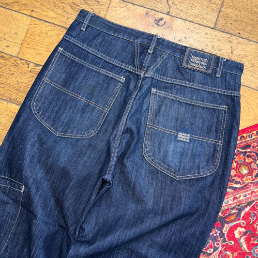 Vintage Marithe Francois Girbaud Navy Grey Y2K Hip Hop Baggy Jeans - 36R
