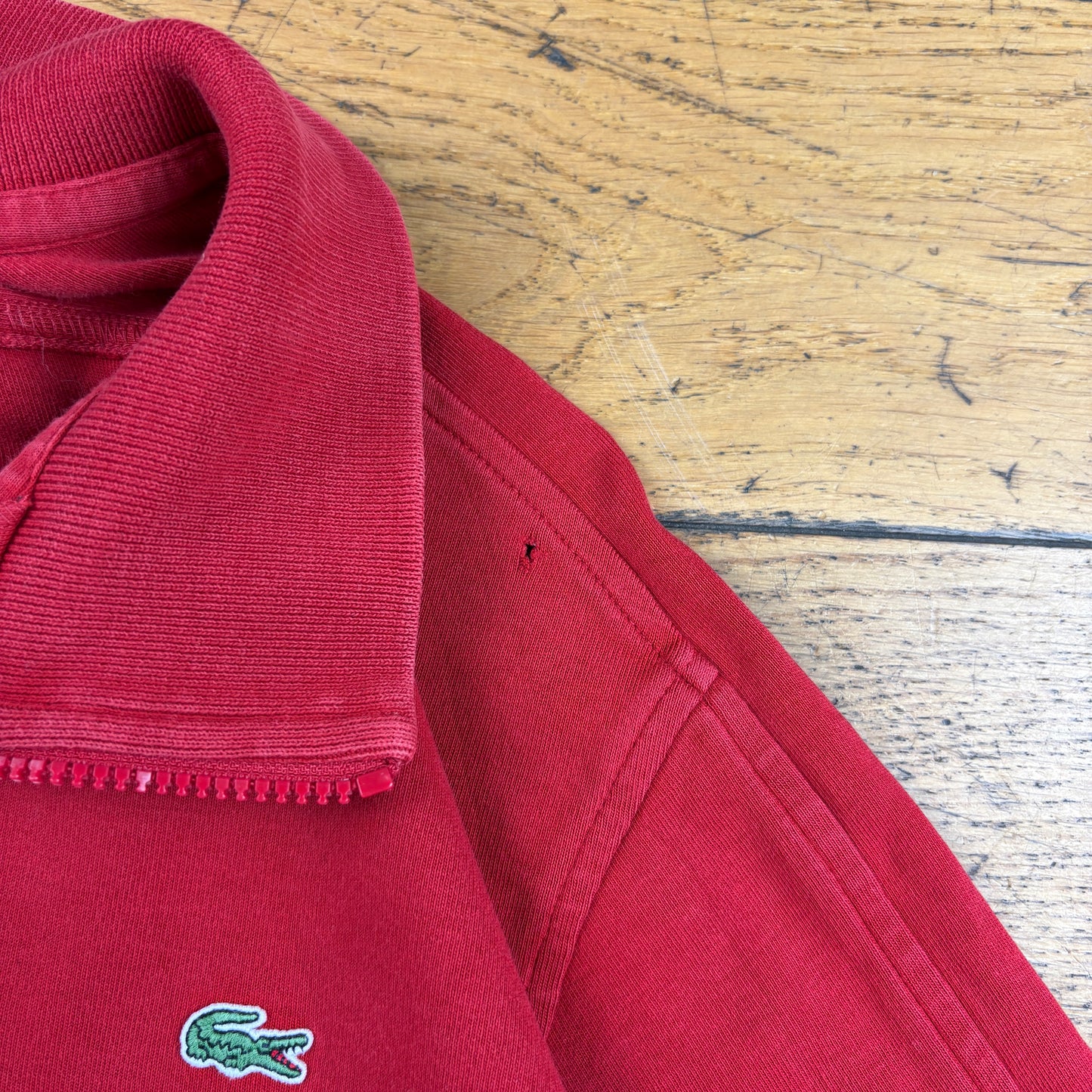 Vintage Lacoste Red Embroidered Sweatshirt - L