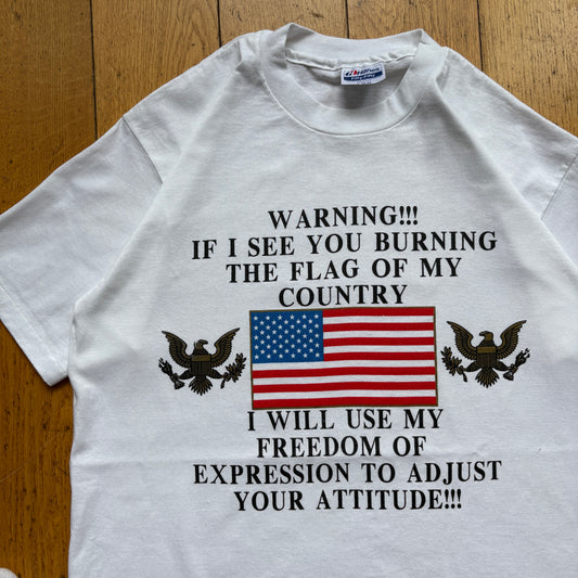 Vintage 90s USA Single Stitch White Graphic T-Shirt - S