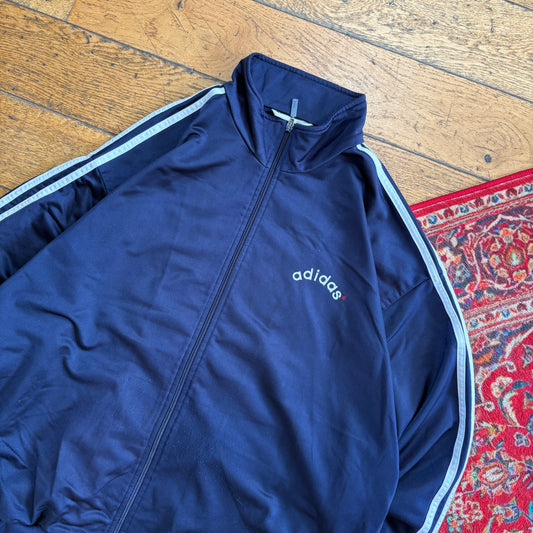 Vintage 90s Adidas Navy Tracksuit Track Shell Windbreaker Jacket - L