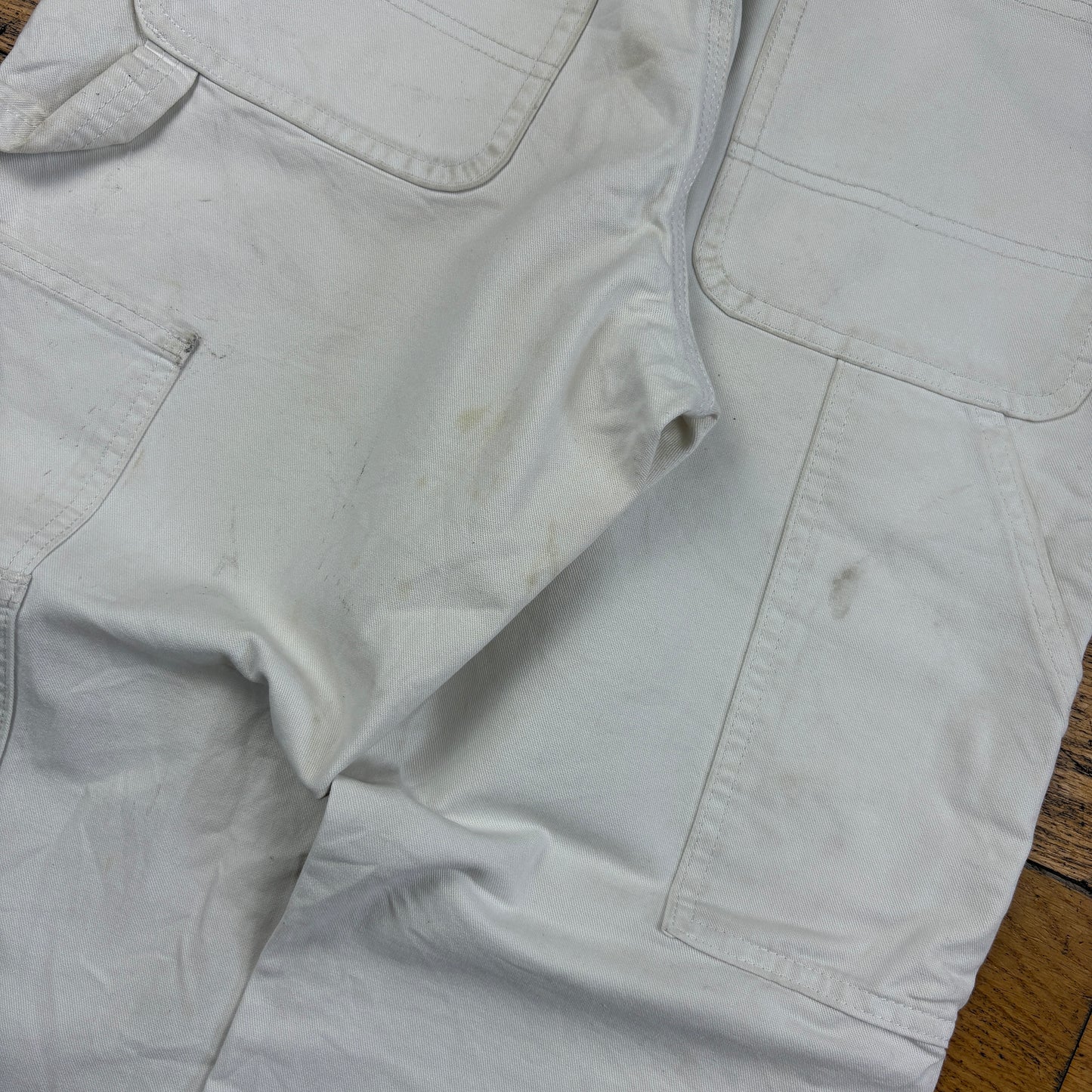 Vintage Dickies White Workwear Carpenter Baggy Trousers - 30