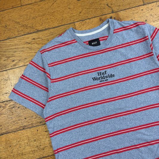 Vintage HUF Grey Skate Stripe T-Shirt - S