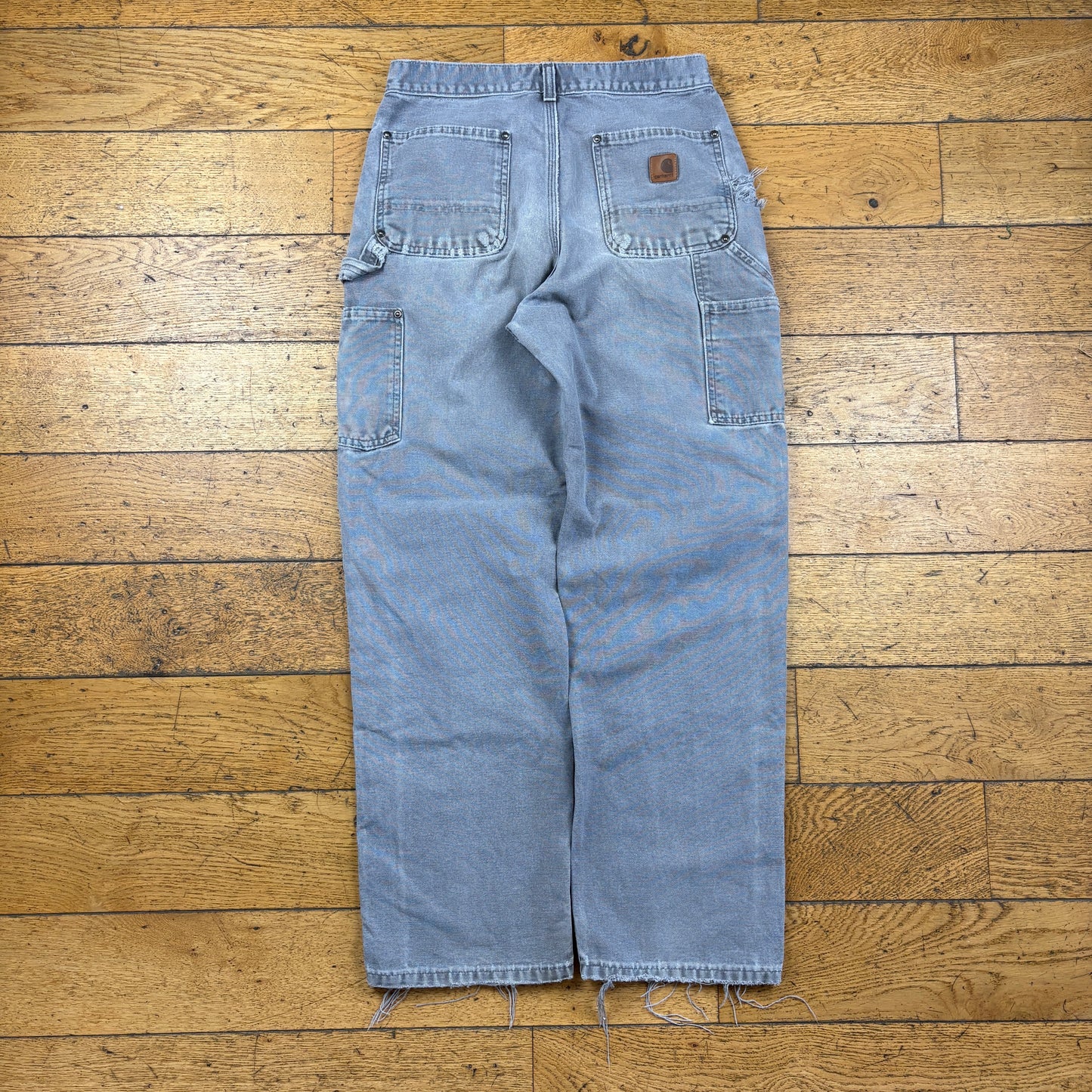 Vintage Carhartt Grey Double Knee Workwear Carpenter Baggy Trousers - 30