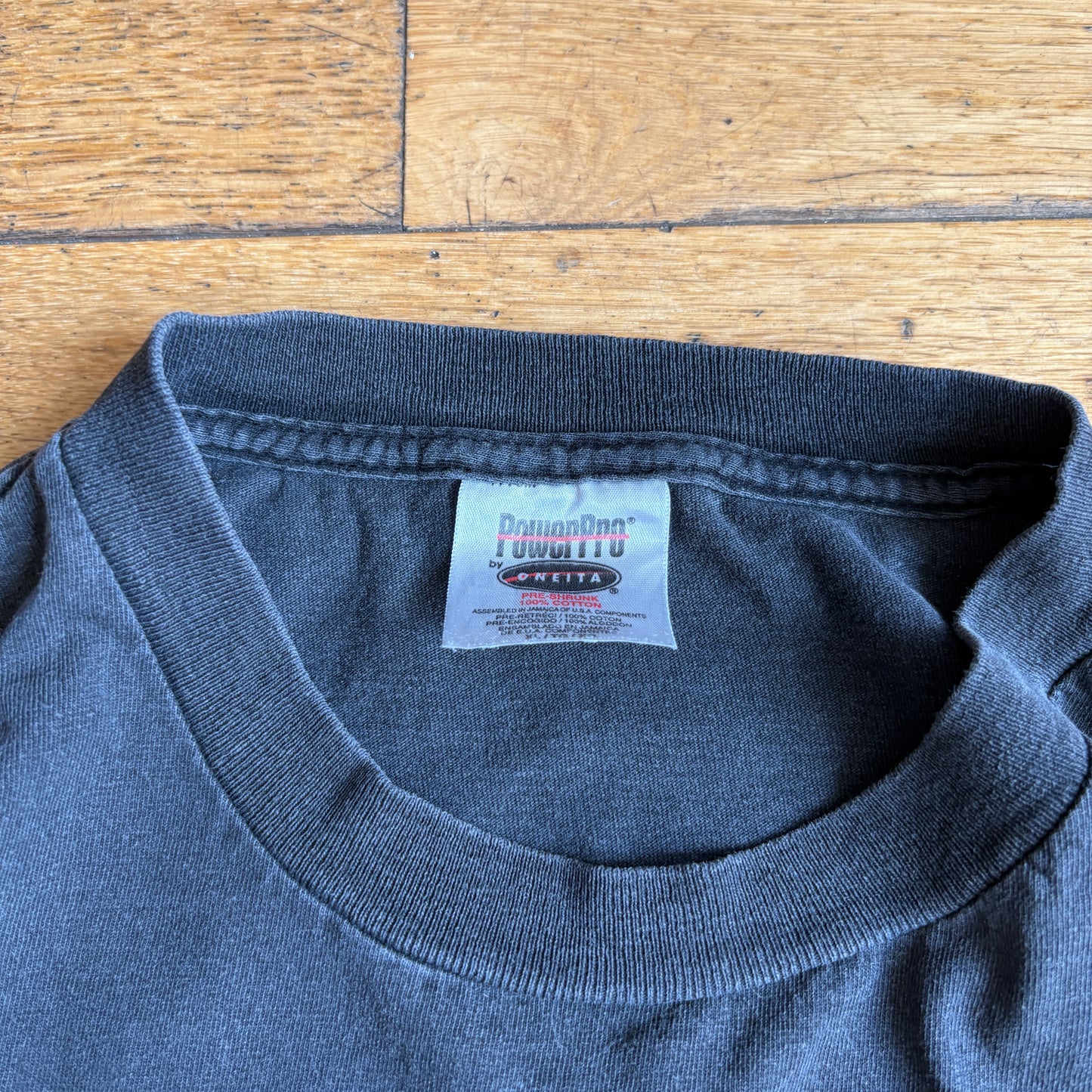 Vintage 90s Motorbike Engine Single Stitch Black Graphic T-Shirt - L