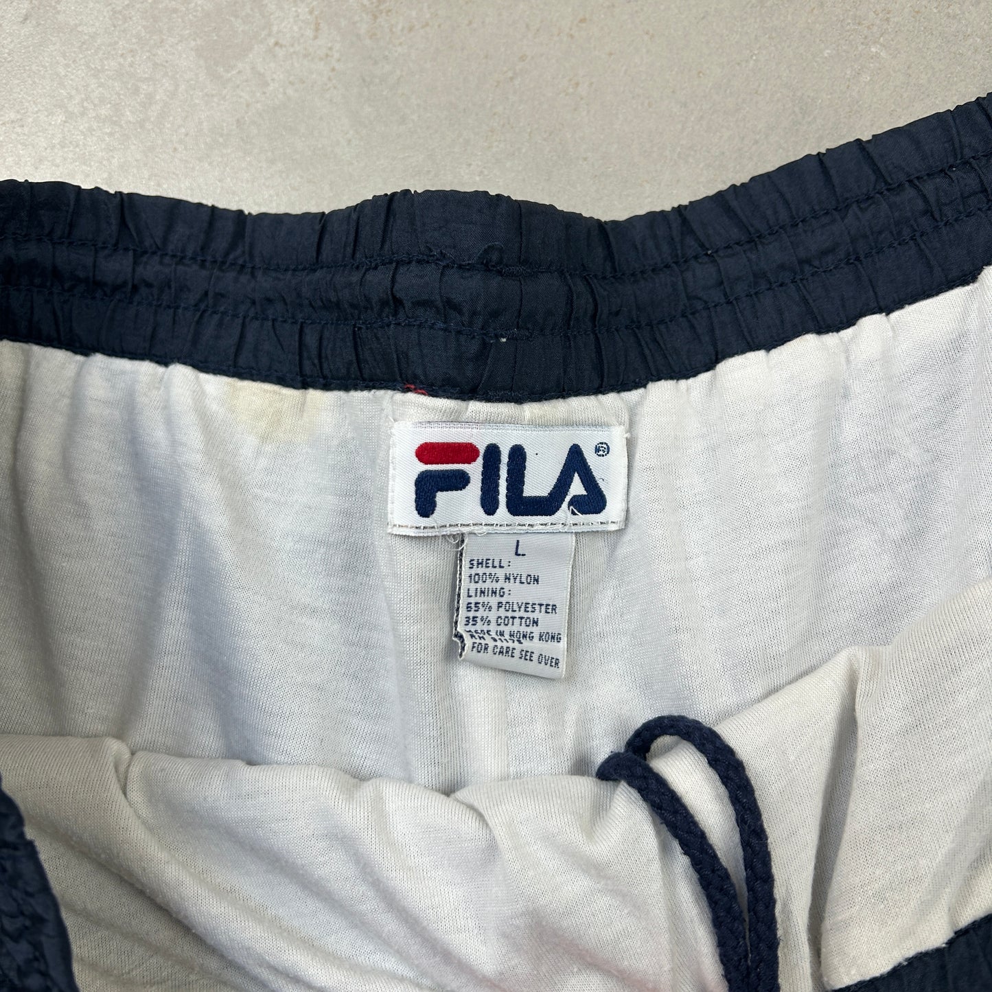 Vintage Fila Navy Baggy Tracksuit Sweatpants Track Pants Bottoms - L