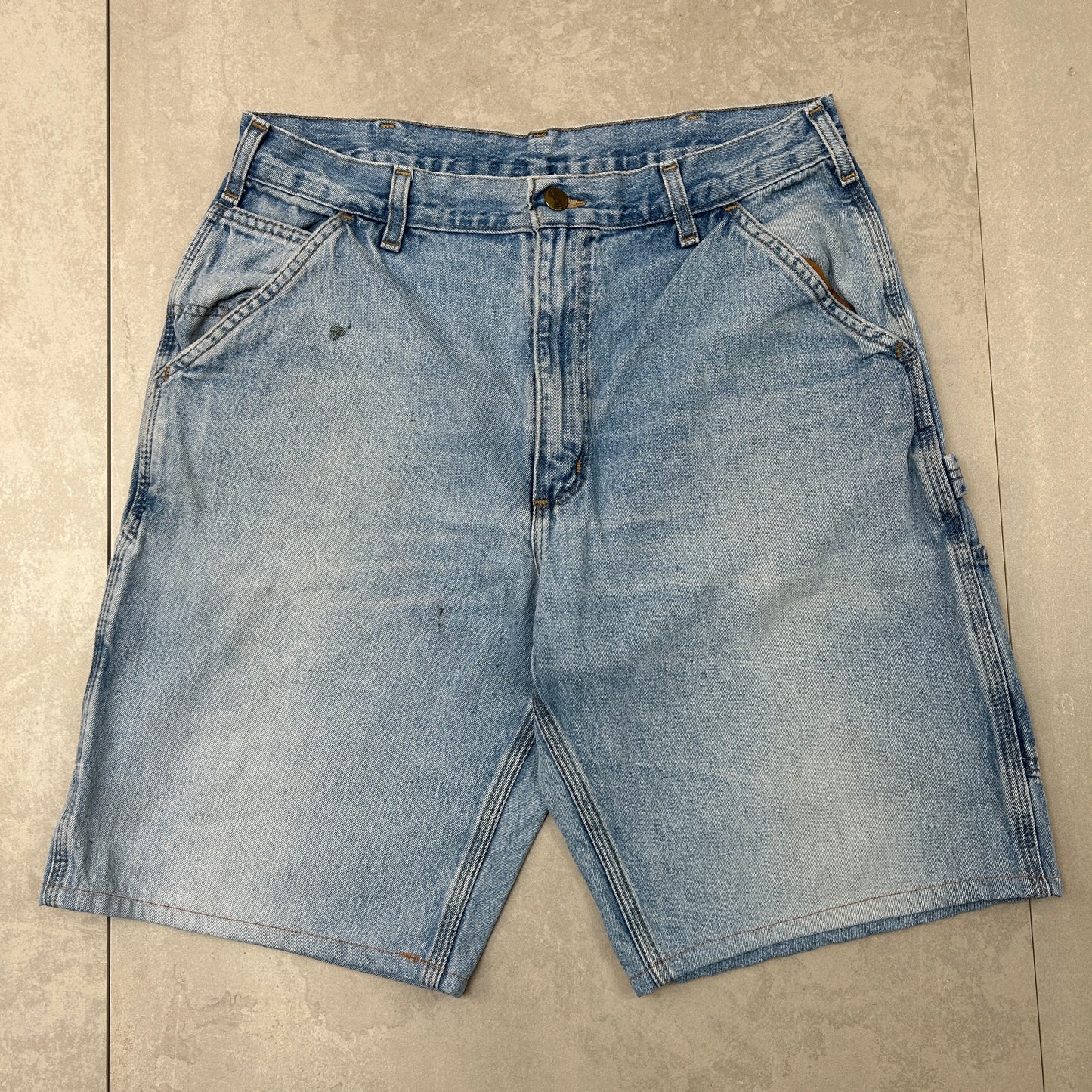 Vintage Carhartt Workwear Baggy Blue Carpenter Shorts - 34