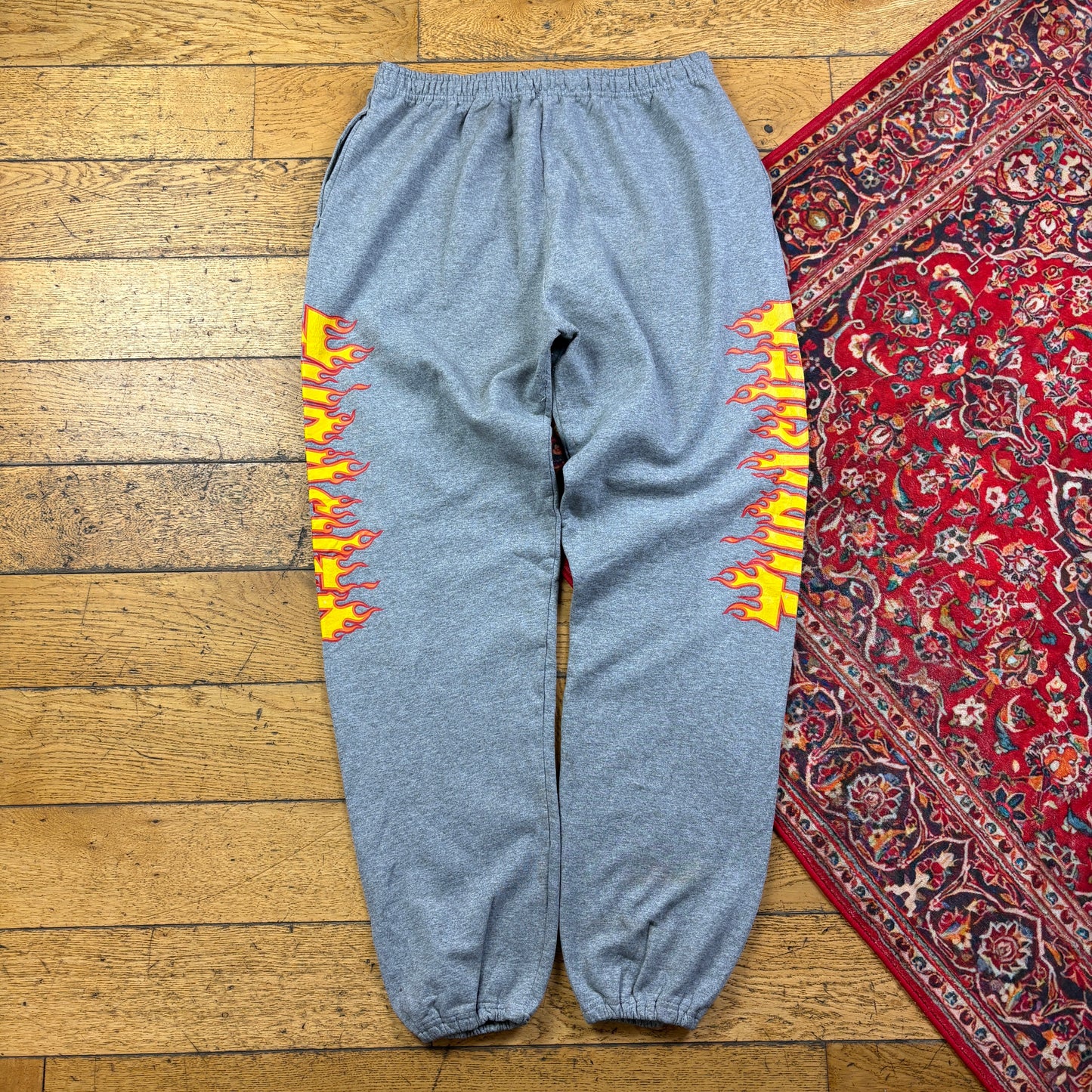 Thrasher Flames Grey Baggy Sweatpants Joggers - 32