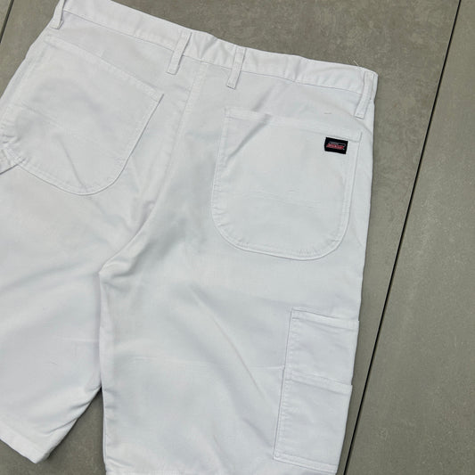 Vintage Dickies Workwear Carpenter White Baggy Shorts - 34
