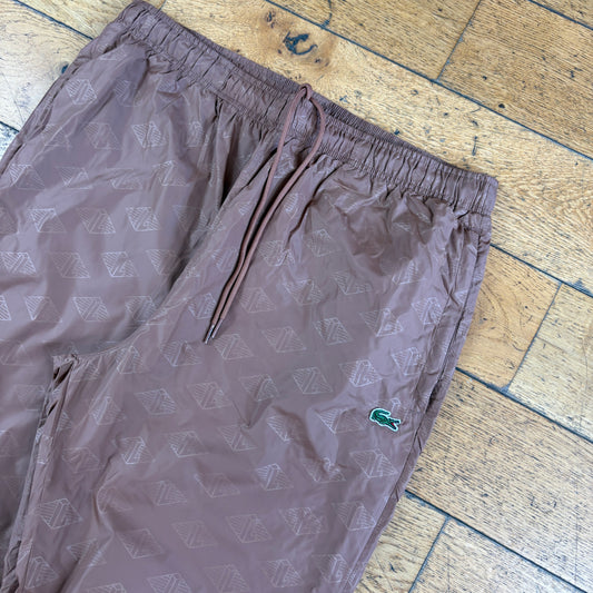 Vintage Lacoste Brown Baggy Tracksuit Sweatpants Track Pants Bottoms - XL