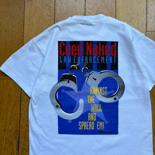 Vintage 90s Coed Sportswear Single Stitch White Graphic T-Shirt - XS