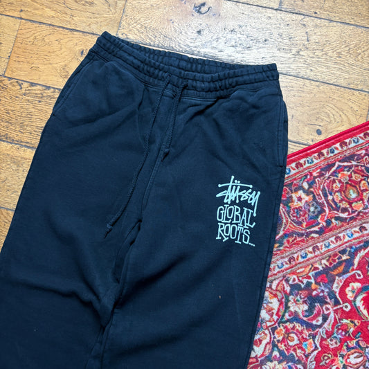 Stussy Black Baggy Cuffed Joggers Sweatpants - S