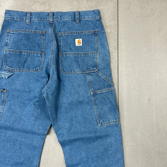 New Carhartt Double Knee Carpenter Blue Jeans - 32