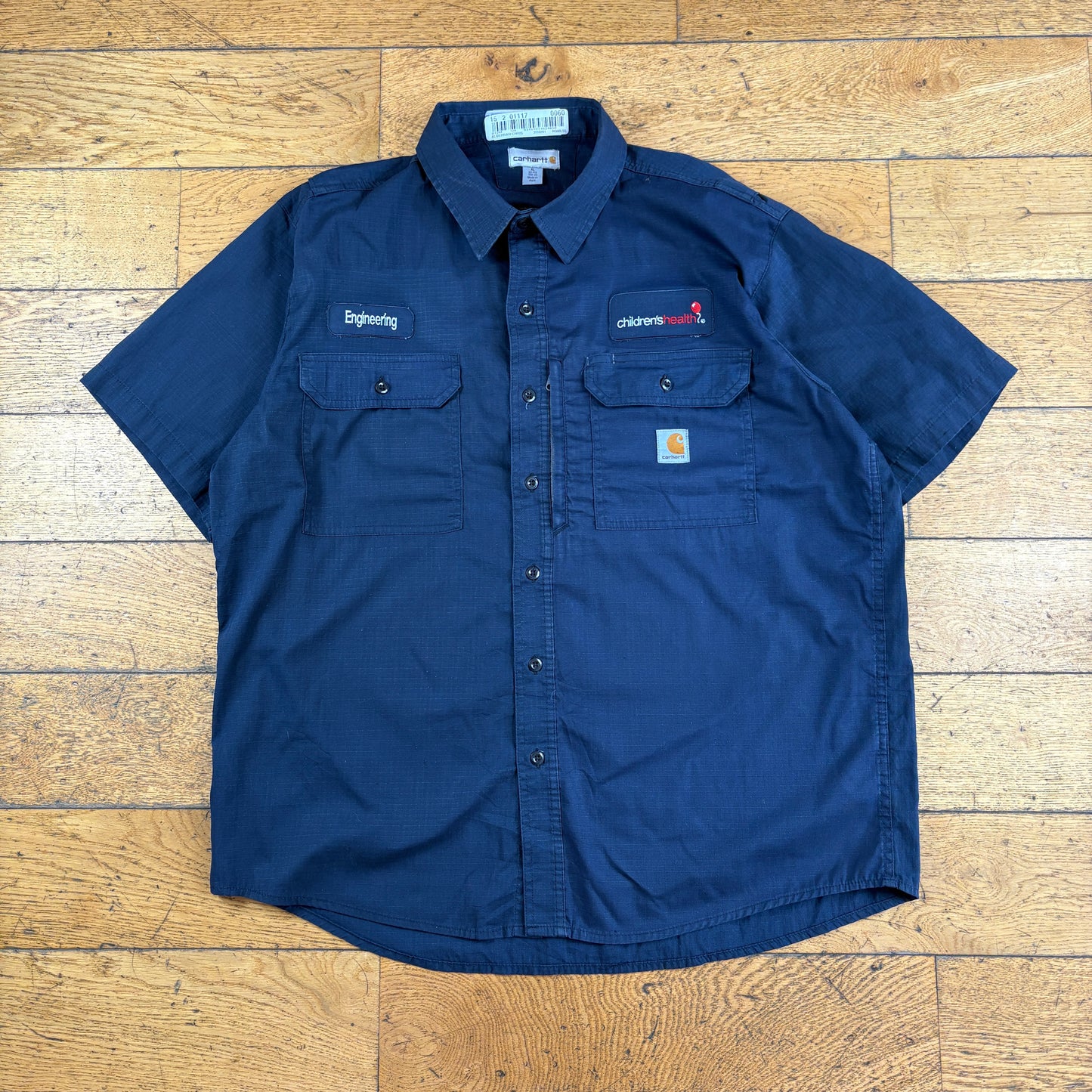 Vintage Carhartt Navy Workwear Short Sleeve Shirt - XL