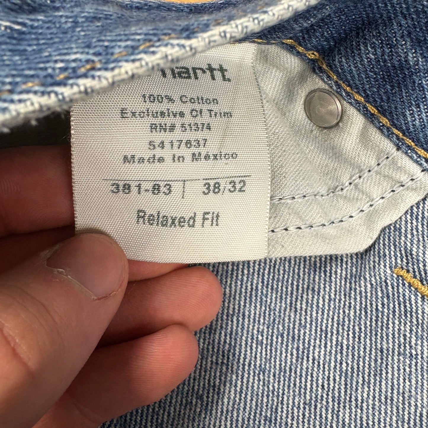 Vintage Carhartt Blue Workwear Carpenter Baggy Jeans - 38