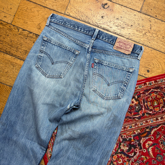 Vintage Levis 501 Straight Blue Denim Jeans - 32R