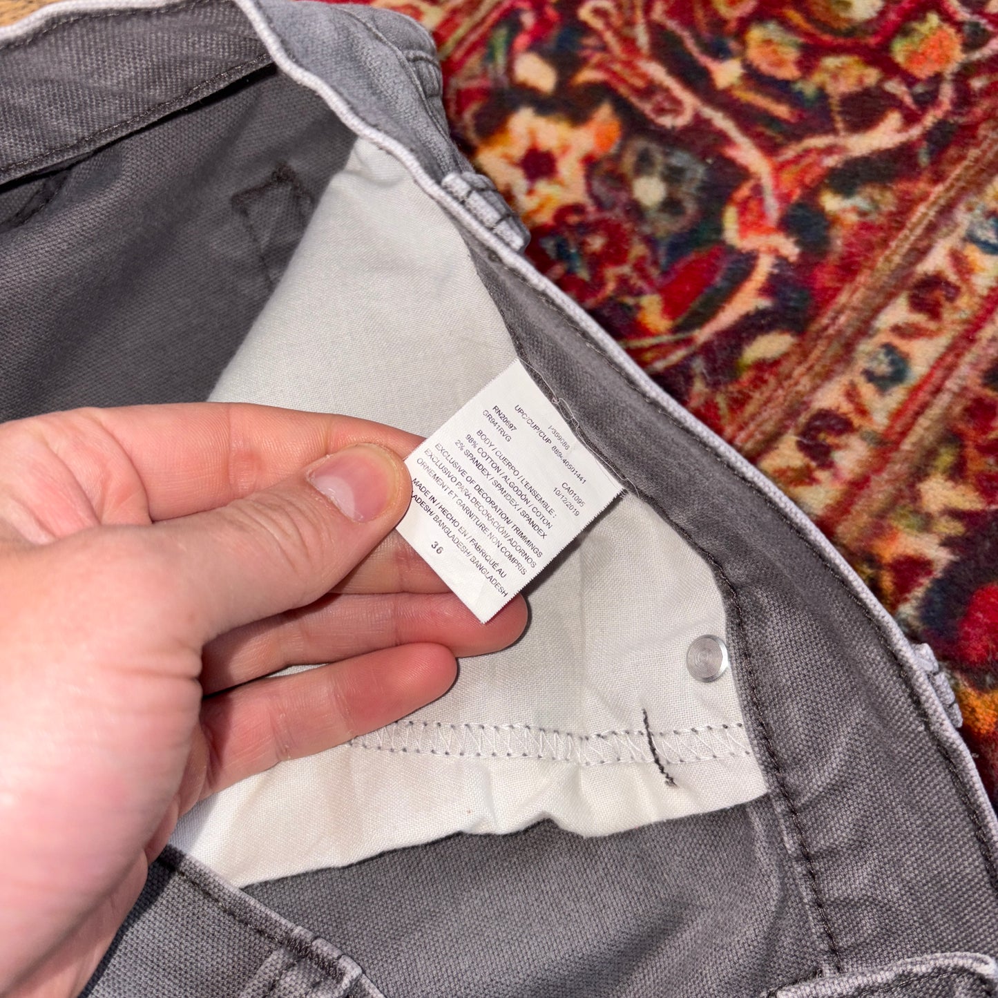 Vintage Dickies Workwear Carpenter Grey Baggy Shorts - 36