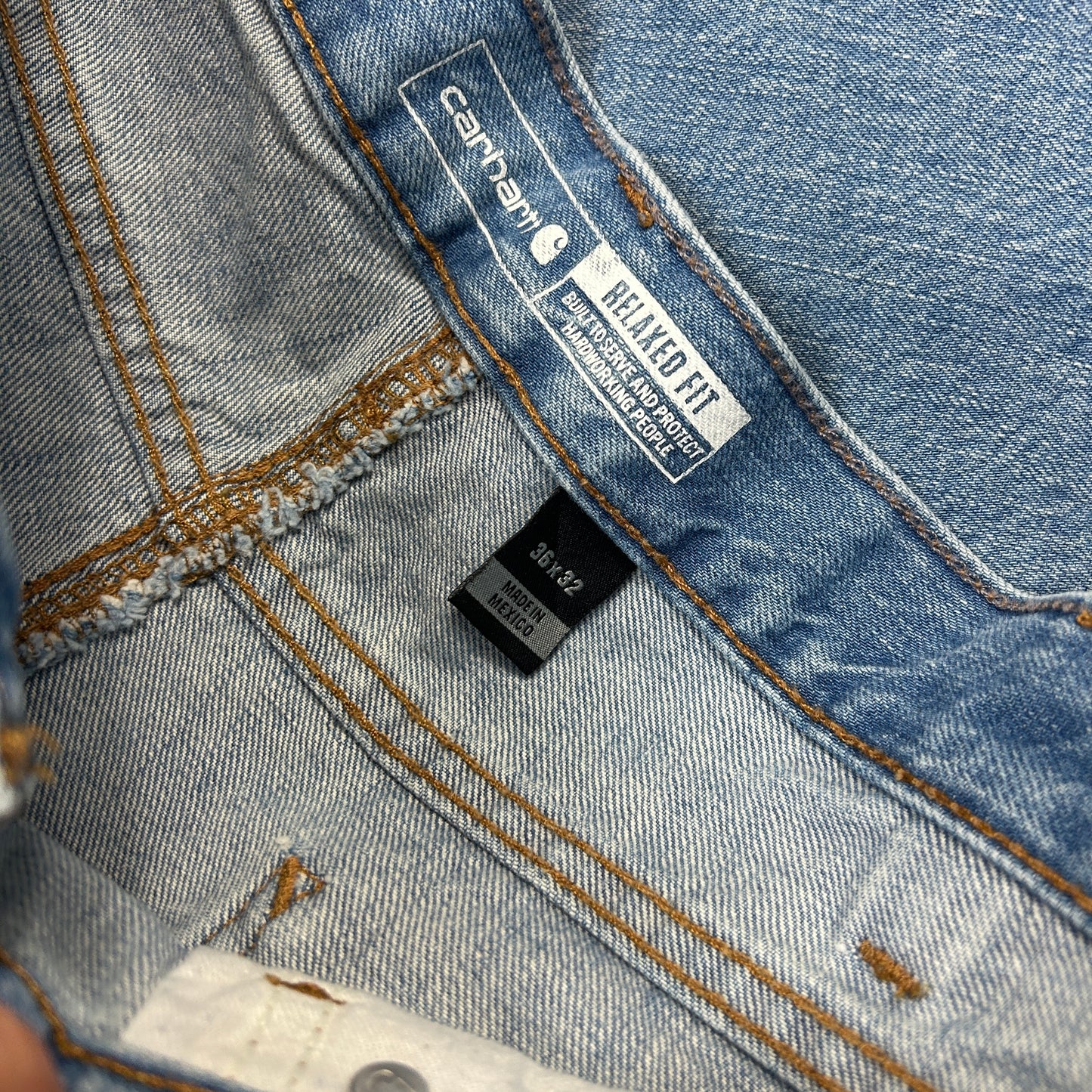 Vintage Carhartt Blue Workwear Carpenter Baggy Jeans - 38