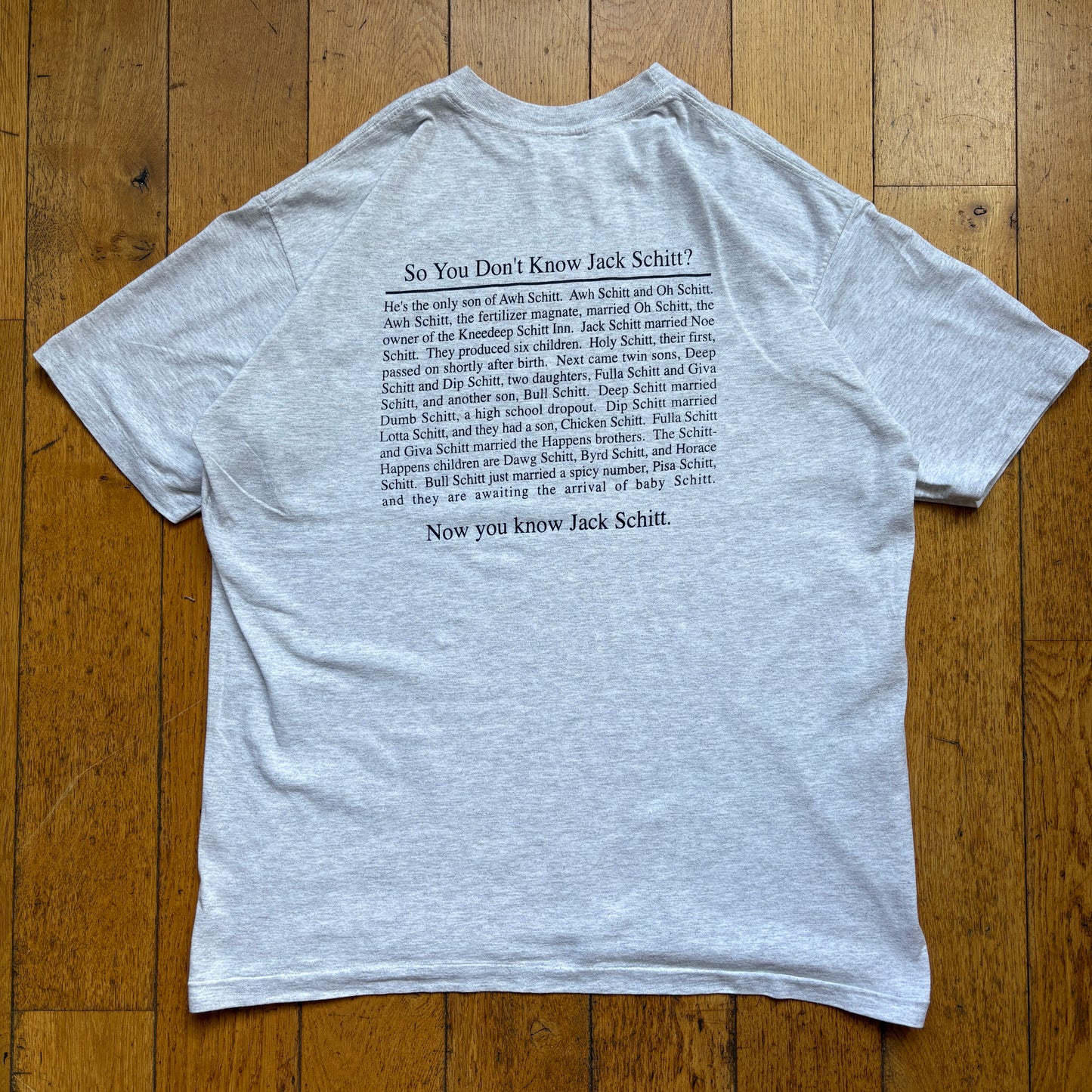 Vintage 90s Jack Shit Single Stitch Grey Graphic T-Shirt - XXL