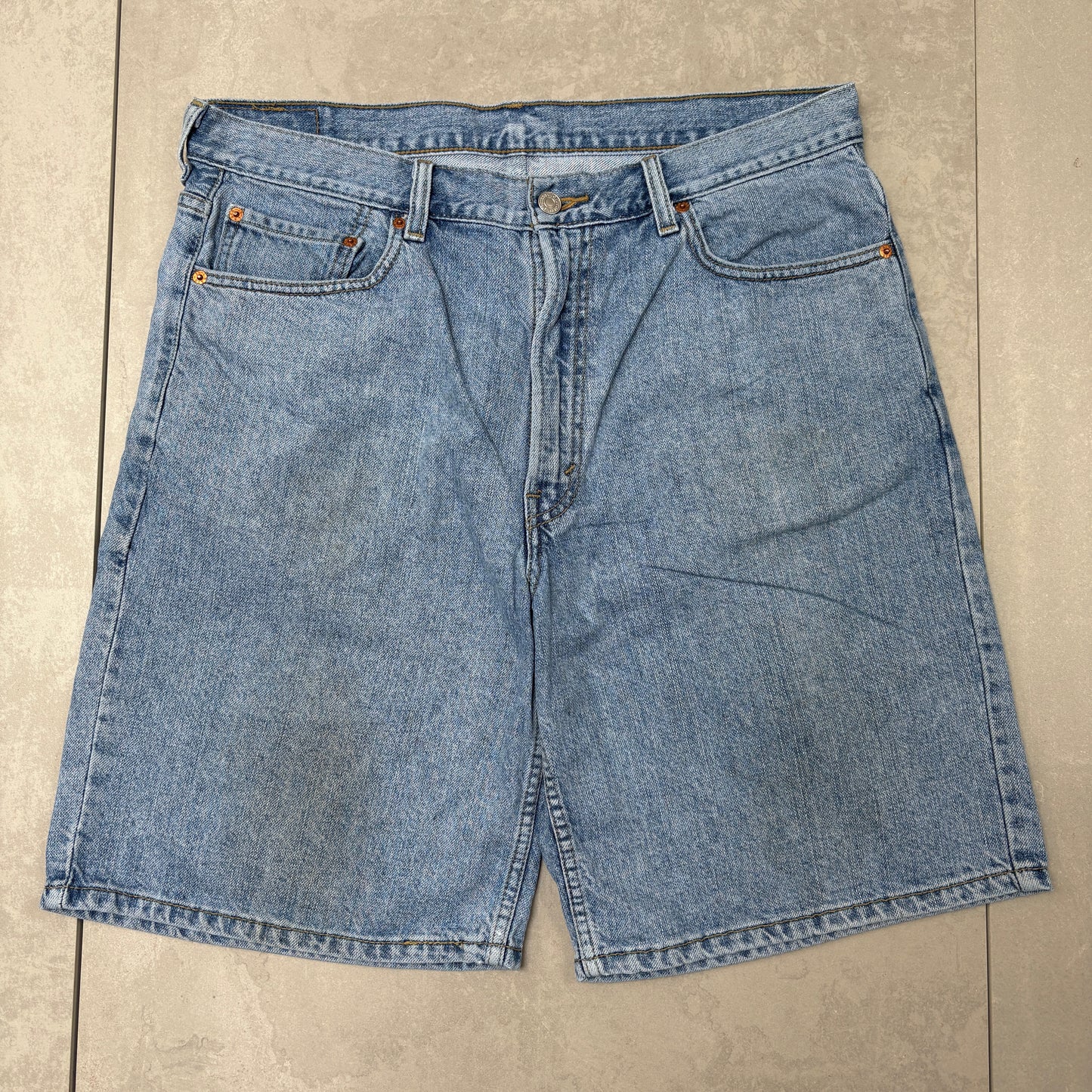Vintage Levis 550 Blue Baggy Denim Shorts - 36