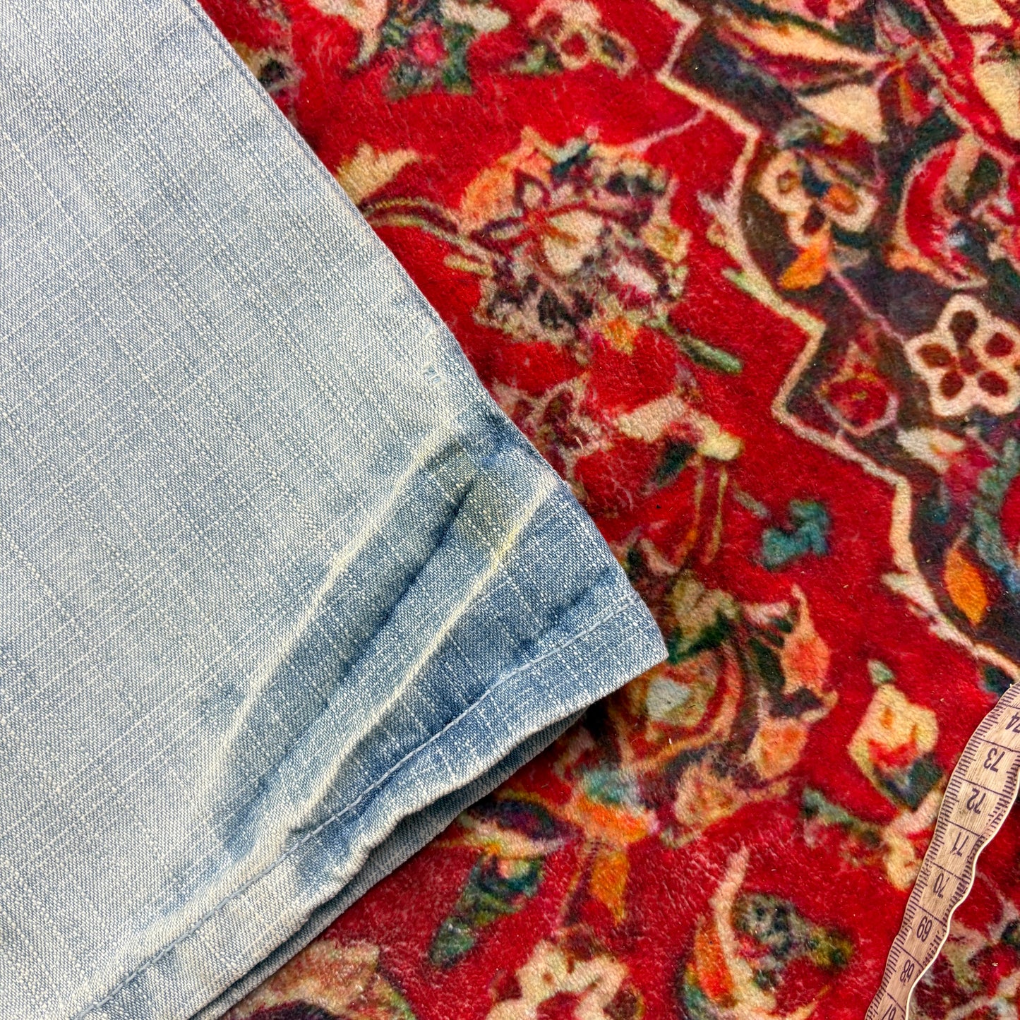 Vintage Blue Embroidered Y2K Hip Hop Baggy Jeans - 36