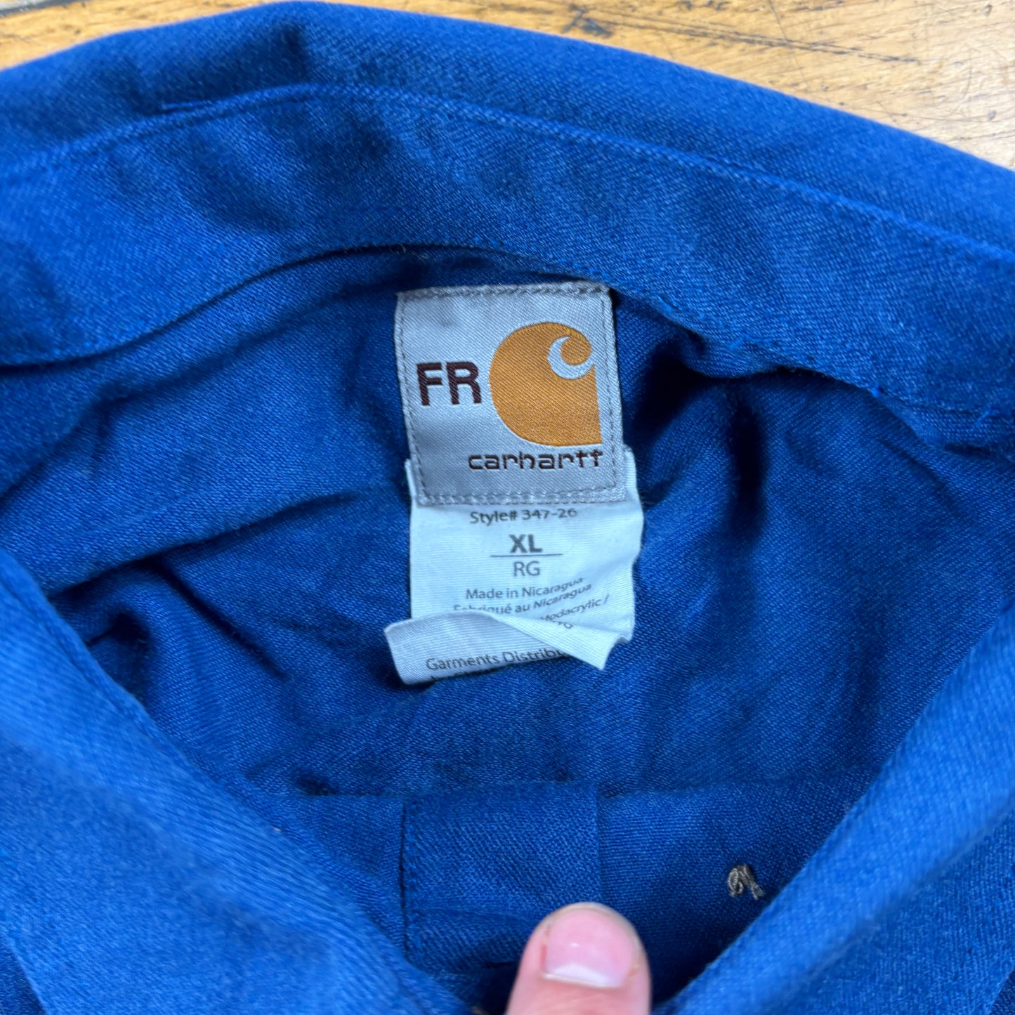 Vintage Carhartt Workwear Chore Overshirt Blue Shirt - XL