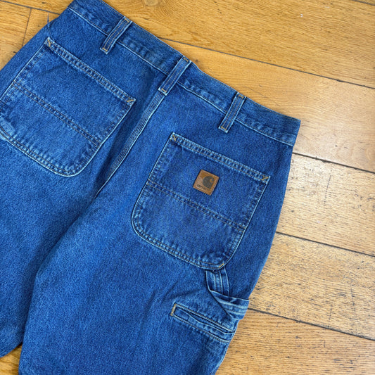 Vintage Carhartt Blue Workwear Baggy Carpenter Jorts Shorts - 32